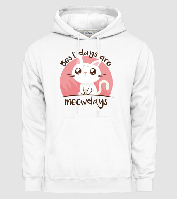 Best days are Meowdays model alb pe tricou