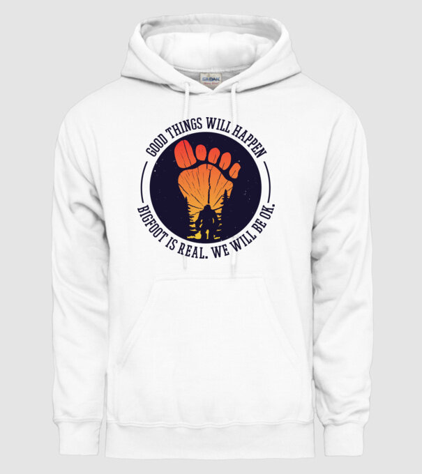 Bigfoot is real model alb pe tricou