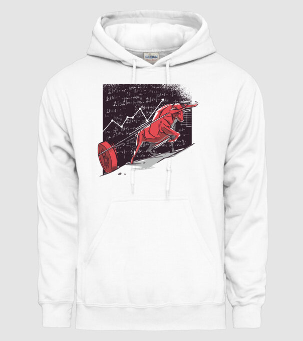 Taur Bitcoin model alb pe tricou