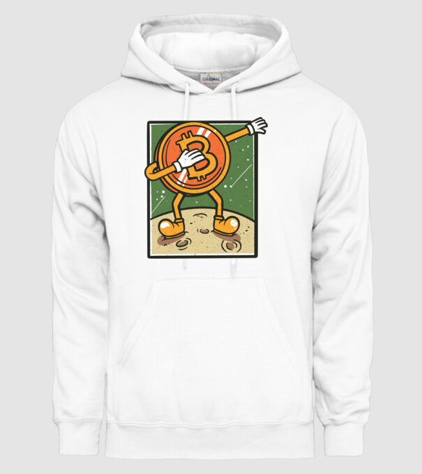 Bitcoin DAB model alb pe tricou