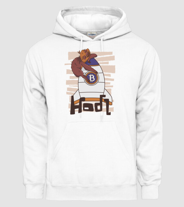 Bitcoin Hodl Leneș model alb pe tricou