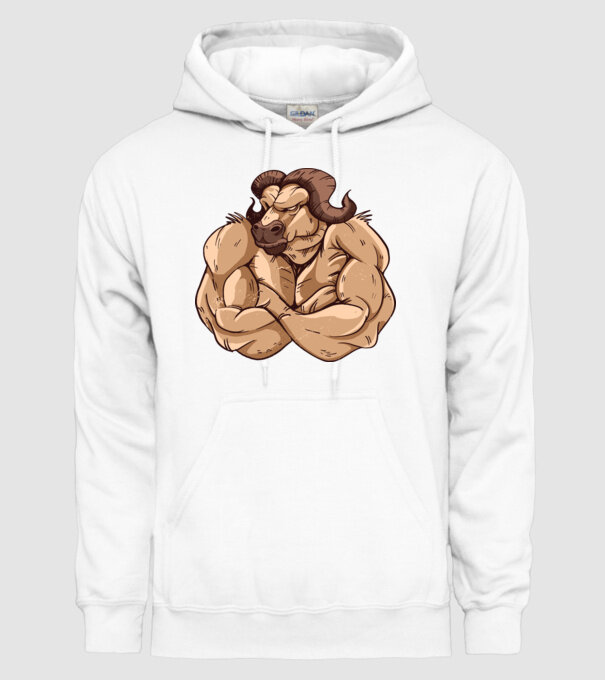Puternic ca un bivol model alb pe tricou