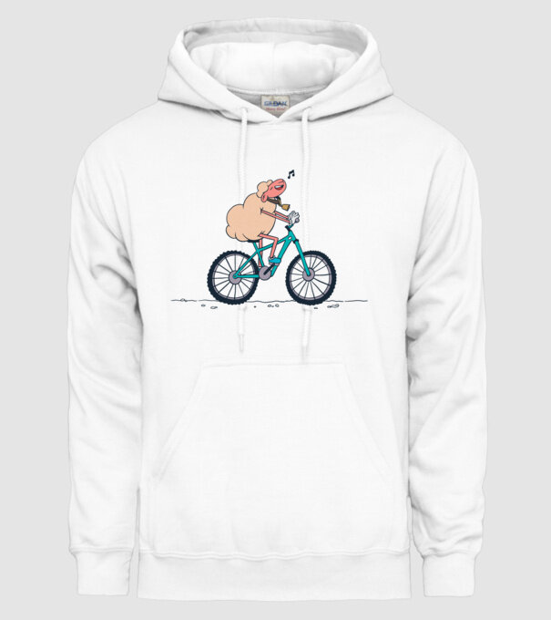 Miel cu bicicletă model alb pe tricou