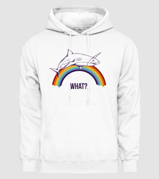 Rechin unicorn model alb pe tricou