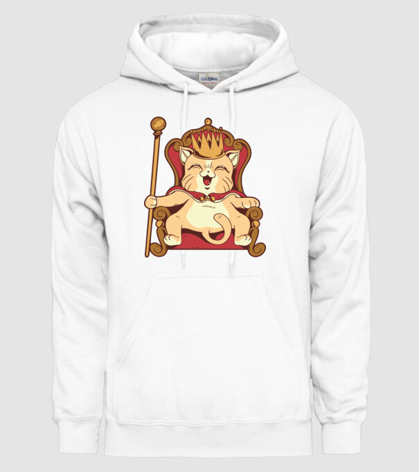 Cat King Pisică rege model alb pe tricou