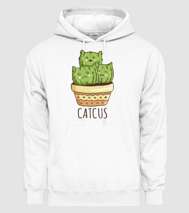 Catcus Pisică Cactus model alb pe tricou