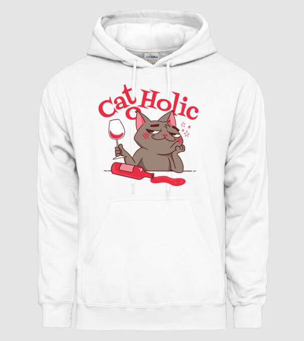 Catoholic - iubitor de pisici model alb pe tricou
