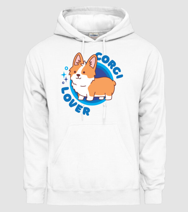 Corgi Lover model alb pe tricou