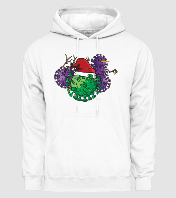 Christmas Covid model alb pe tricou