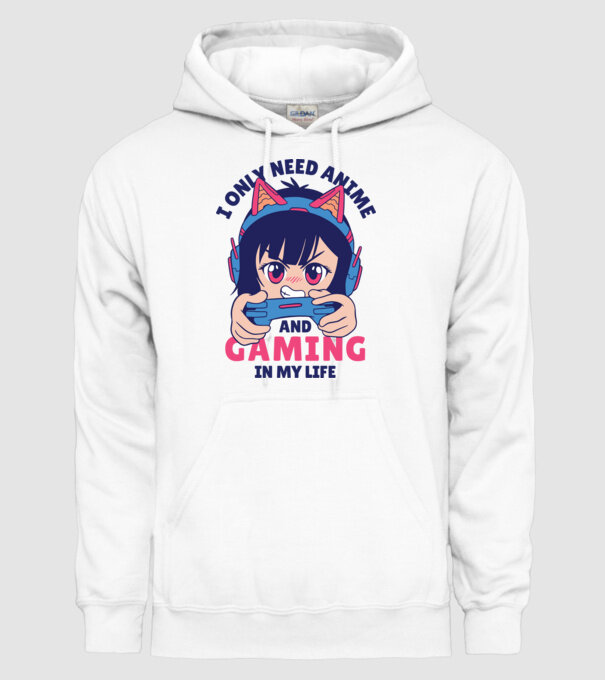 Am nevoie doar de Anime și Jocuri model alb pe tricou