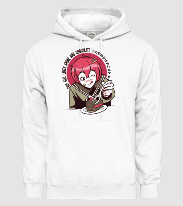Doar o fată căreia îi place Anime și ciocolata model alb pe tricou