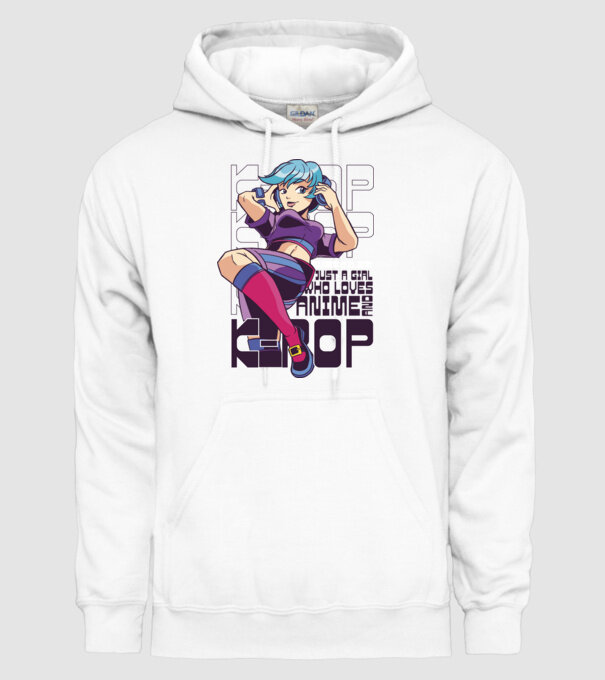 Doar o fată căreia îi place Anime și K-Pop model alb pe tricou