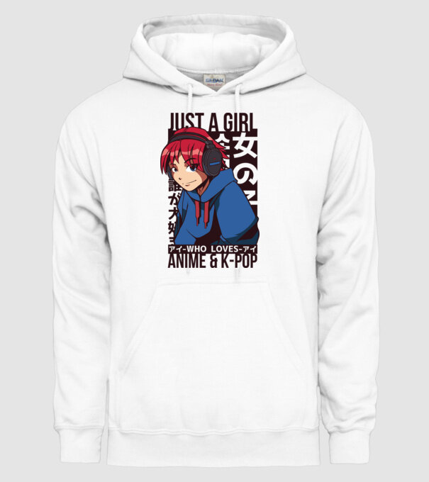 Doar o fată căreia îi place Anime și K-Pop model alb pe tricou