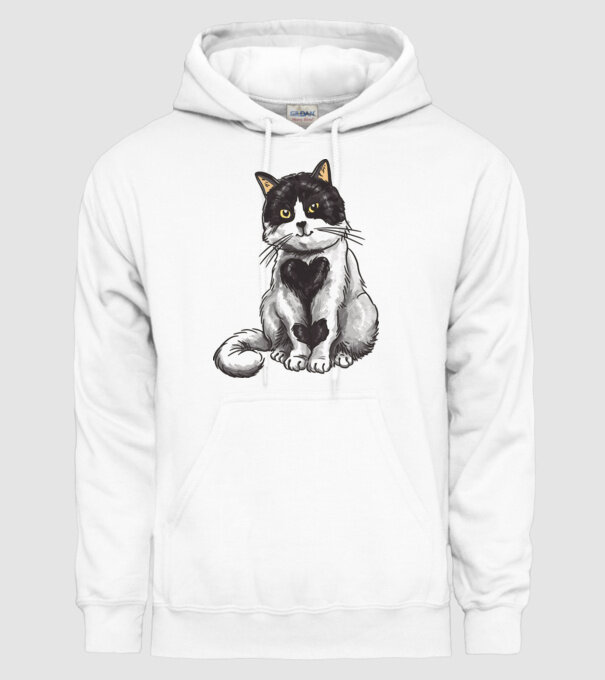 Pisicuță drăguță model alb pe tricou