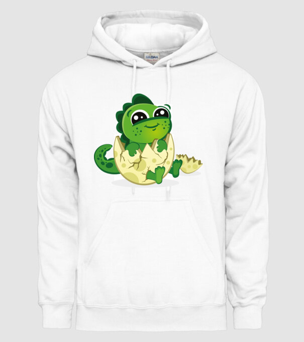 dinozaur drăguț în ou model alb pe tricou