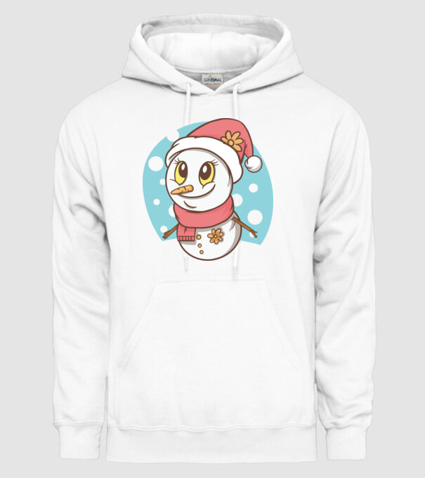 Om de zăpadă drăguț model alb pe tricou