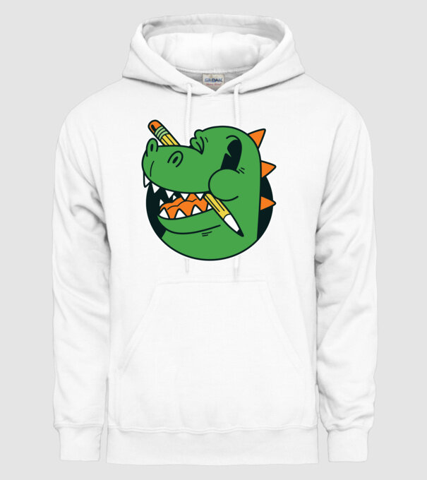 Elev Dinozaur drăguț model alb pe tricou