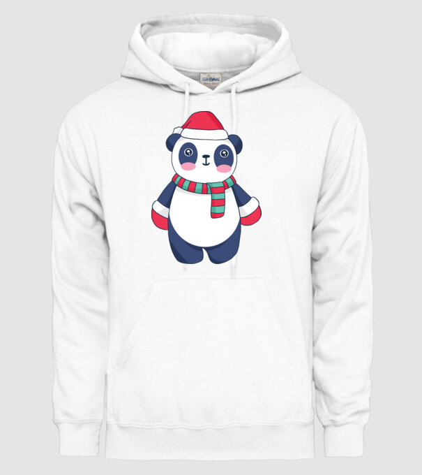 Panda drăguț de Crăciun model alb pe tricou