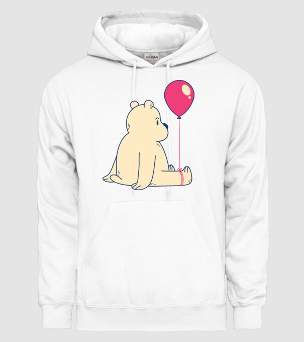 Teddy Drăguț cu Balon model alb pe tricou