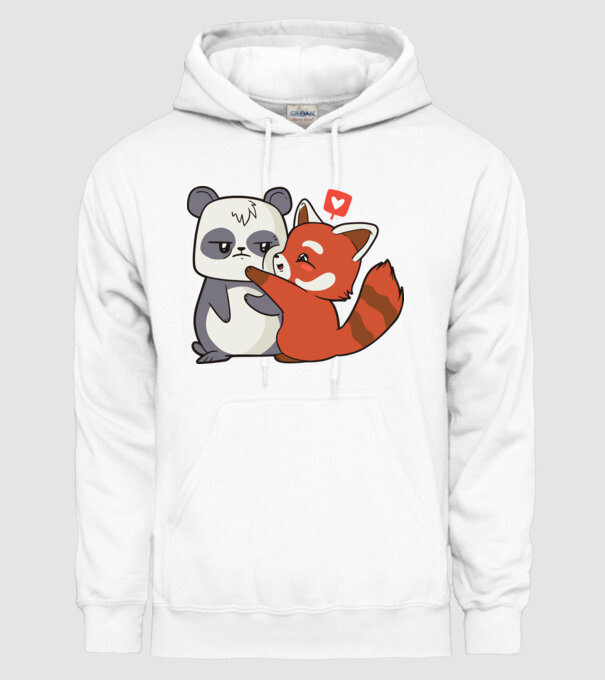 Panda drăguț Dragoste model alb pe tricou