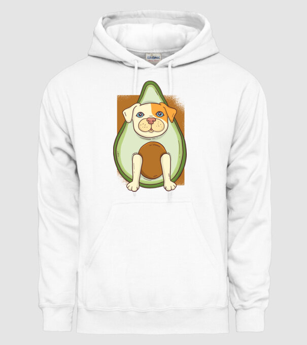 Pitbull Drăguț Avocado model alb pe tricou