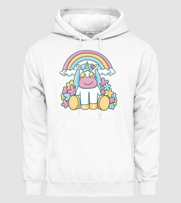 Unicorn drăguț model alb pe tricou