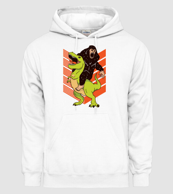 Dinozaur Yeti model alb pe tricou