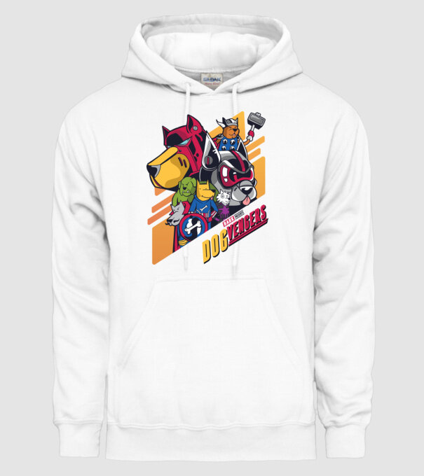 Dogvengers Câini Eroi model alb pe tricou