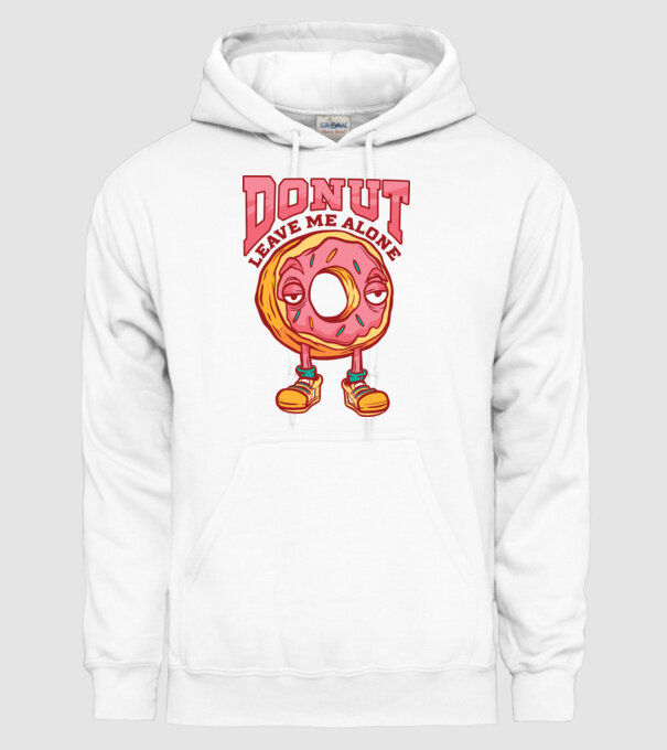 Donut leave me alone model alb pe tricou