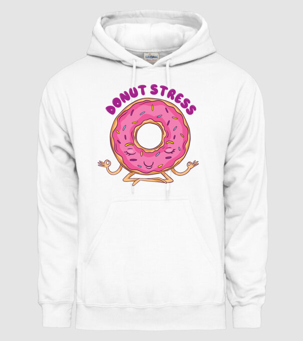 Donut Stress Gogoașă model alb pe tricou