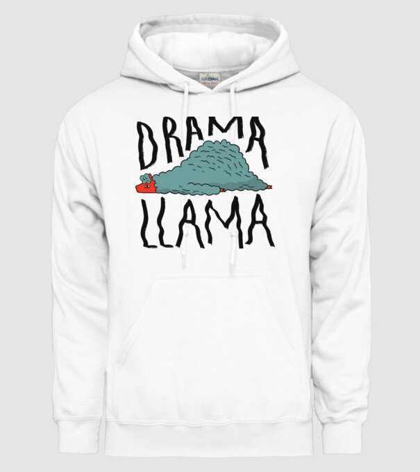 Dramă Lama model alb pe tricou