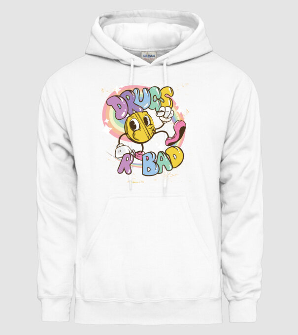 Drugs are Bad - Drogurile sunt rele pentru prevenire model alb pe tricou