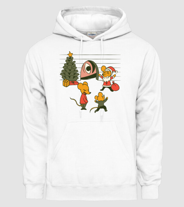 Crăciun Șoarece model alb pe tricou