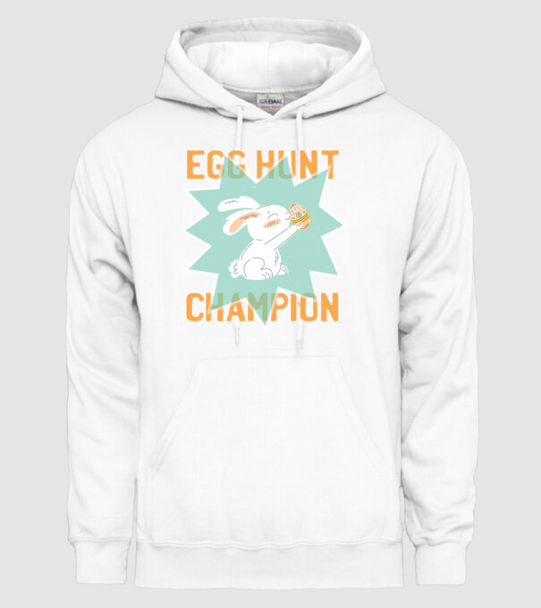 Egg Hunt Champion Campion la vânătoare de ouă model alb pe tricou