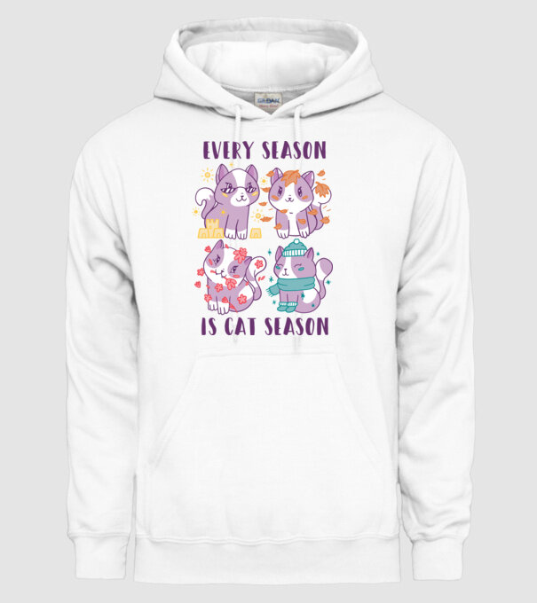 Every Season is Cat Season model alb pe tricou