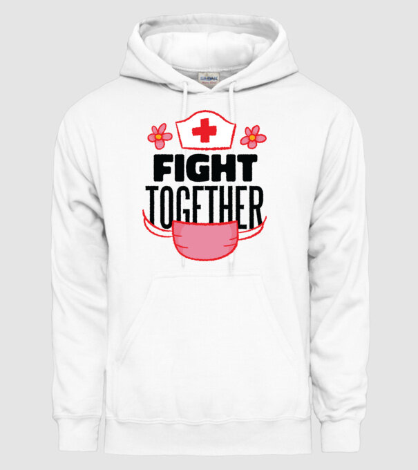 Fight together Asistentă medicală model alb pe tricou
