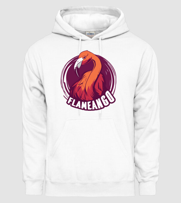Flamingo model alb pe tricou