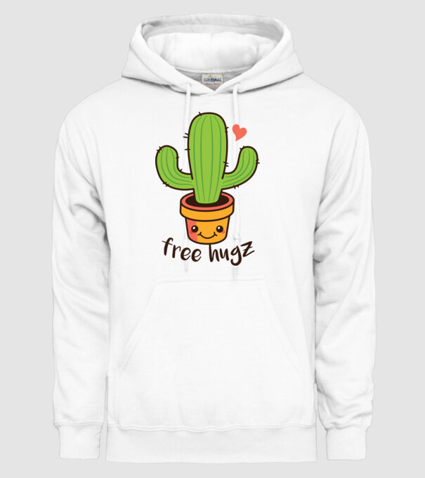 Free Hugz tricou amuzant Cactus model alb pe tricou