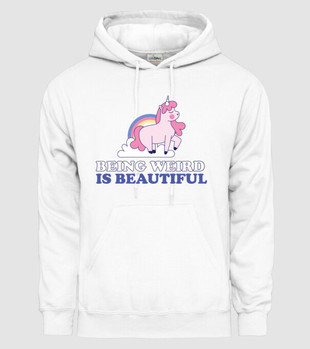 A fi ciudat este minunat Unicorn model alb pe tricou