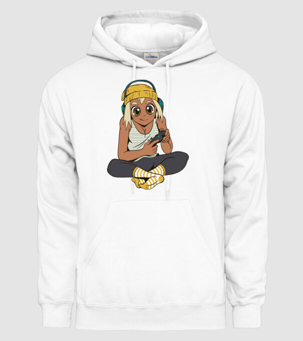 Fată Gamer model alb pe tricou