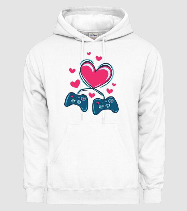 Dragoste Gamer model alb pe tricou