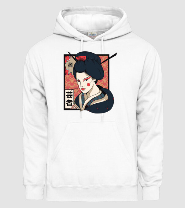 Geisha Japonia model alb pe tricou