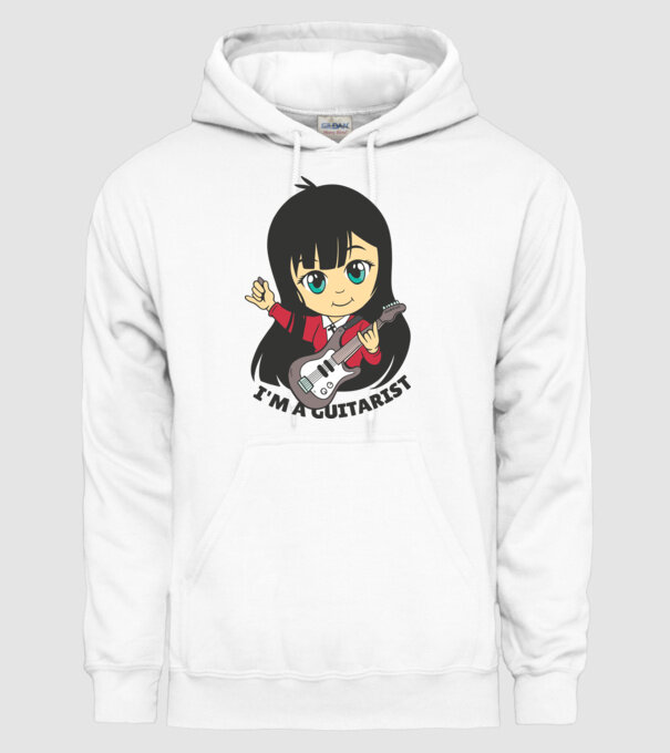 Sunt chitarist fată model alb pe tricou