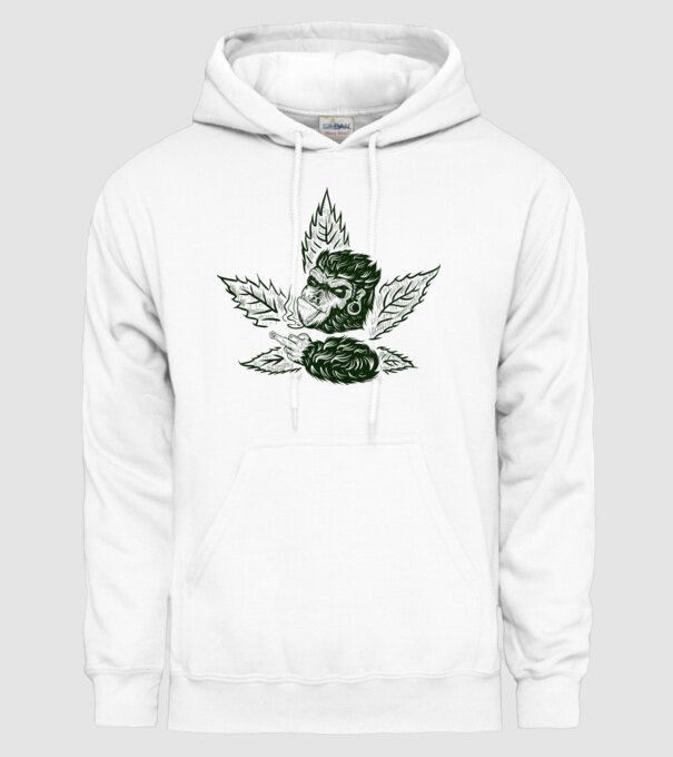 GORILĂ cannabis model alb pe tricou