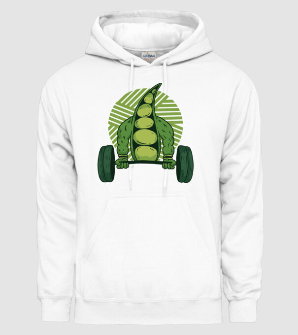 Mazăre musculoasă model alb pe tricou