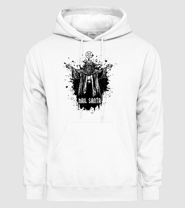 Hail Santa model alb pe tricou