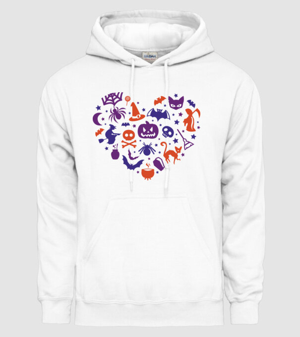 Inimă Halloween model alb pe tricou