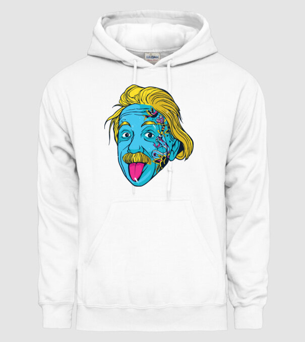 Hippy Albert Einstein model alb pe tricou