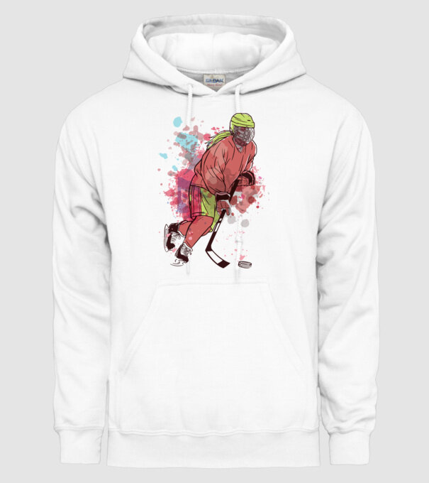 Fată hocheistă model alb pe tricou