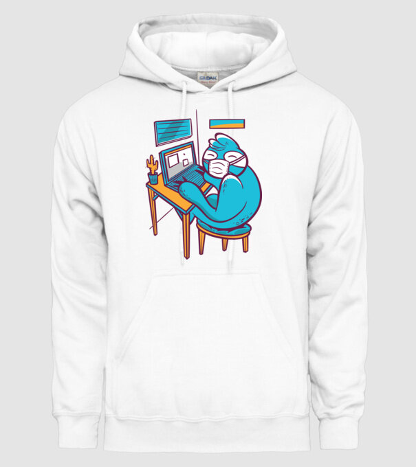 Leneș Home Office model alb pe tricou